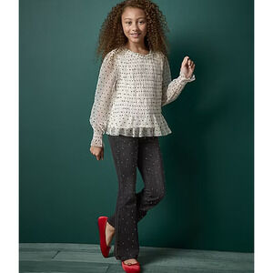 Thereabouts Little & Big Girls Round Neck Long Sleeve Blouse - S 7/8